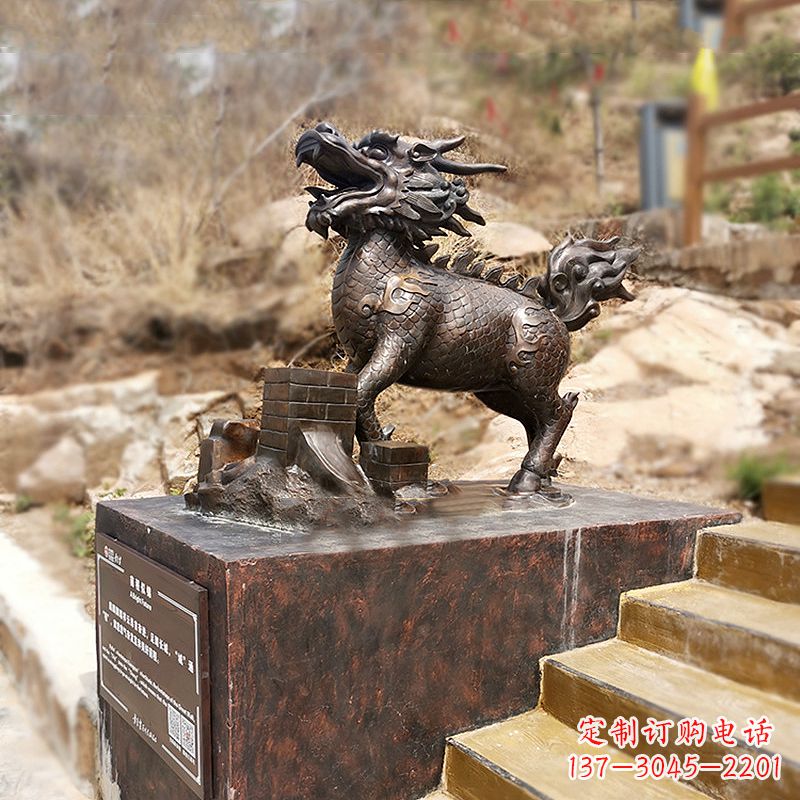 广西铜雕麒麟景观雕塑装饰品
