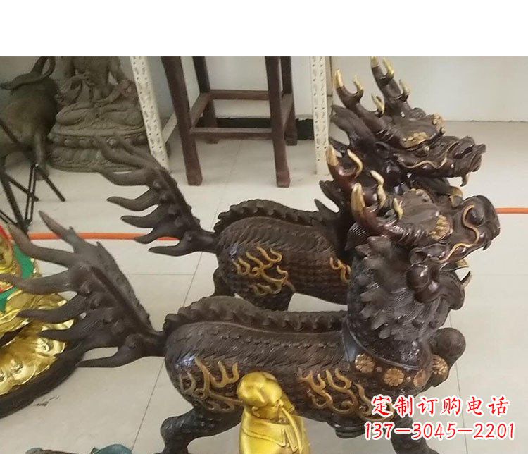 广西铜雕麒麟招财雕塑