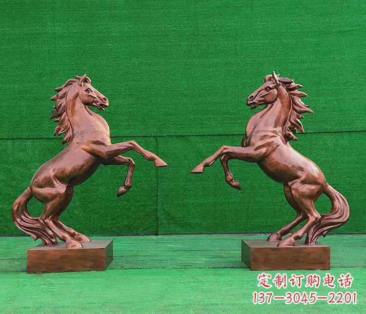 广西铜雕企业马到成功立马