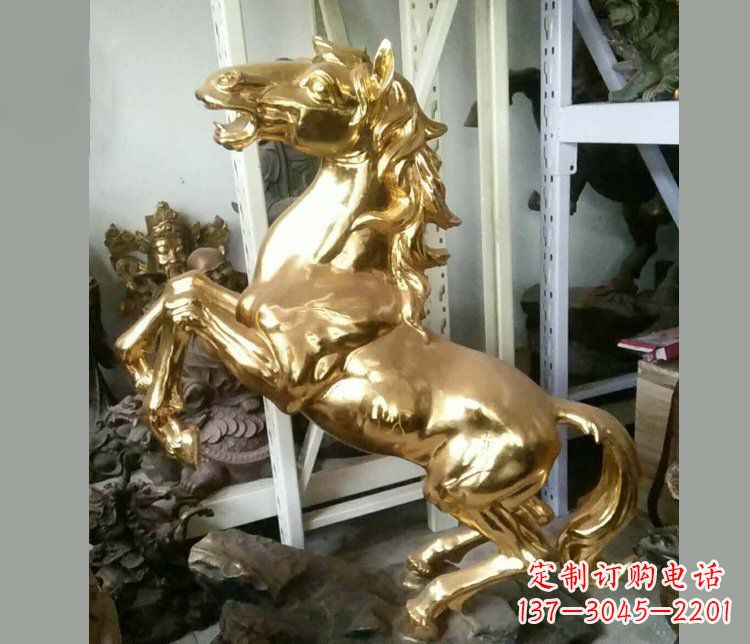 广西铜雕商场招财动物马雕塑 (2)
