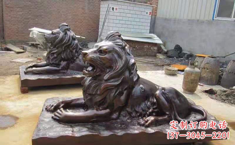 广西铜雕狮子户外摆件镇宅动物雕塑