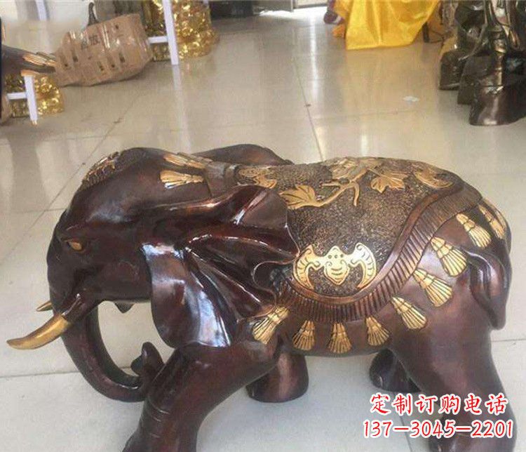 广西铜雕室内装饰小象雕塑摆件