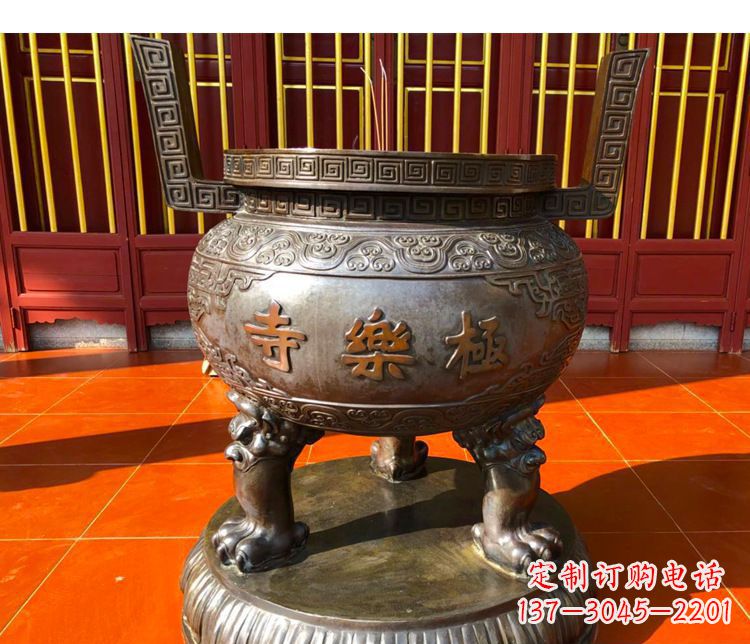 广西铜雕寺庙景观香炉