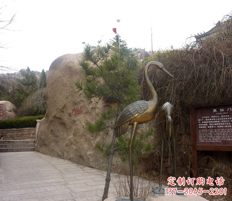 广西铜雕仙鹤