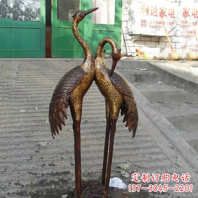 广西铜雕仙鹤夫妻
