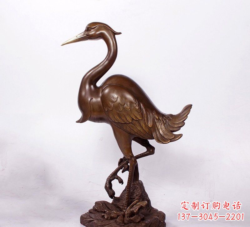 广西铜雕仙鹤动物雕塑