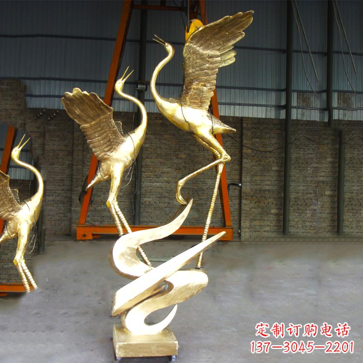 广西铜雕仙鹤景观雕塑