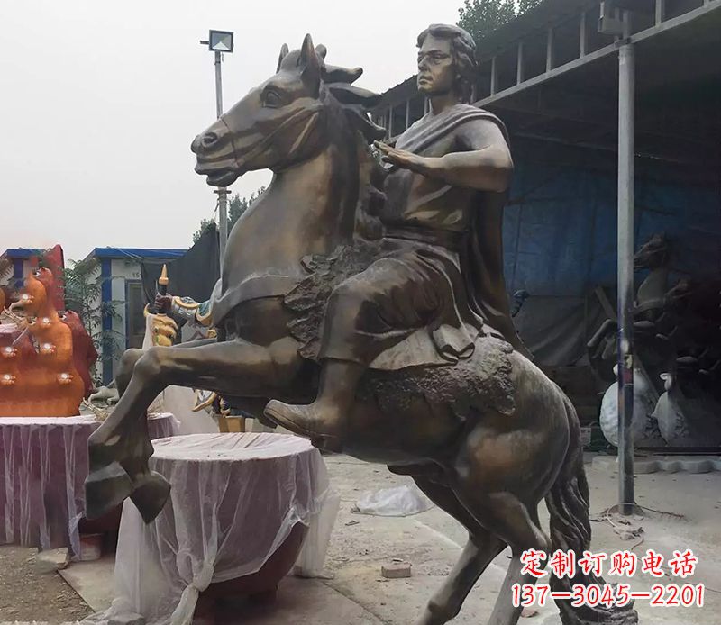 广西铜雕现代骑马人物公园景观