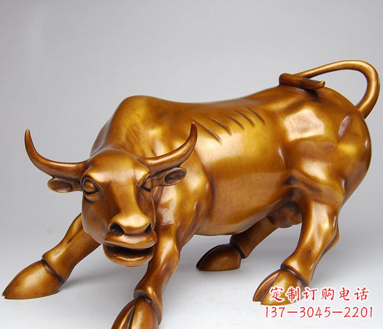 广西铜雕小区动物牛摆件 (2)