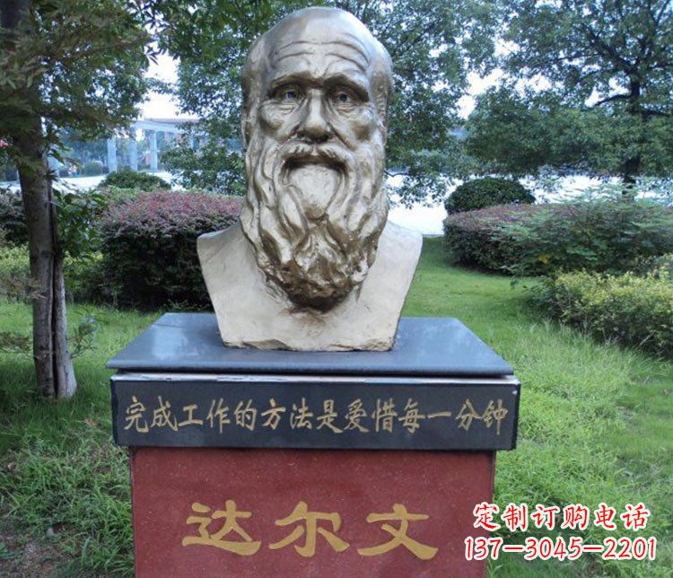 广西铜雕校园达尔文肖像雕塑