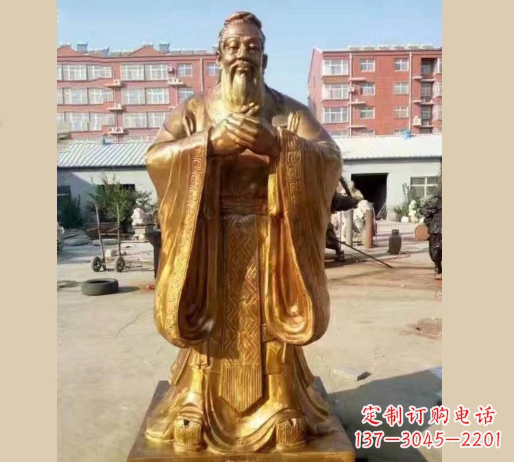 广西铜雕校园孔子