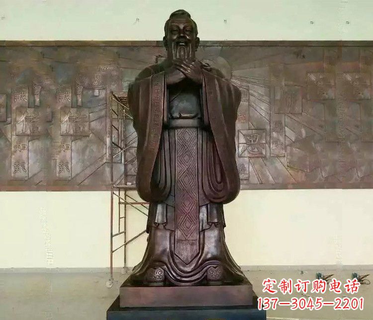 广西铜雕校园孔子文化雕塑摆件 (2)