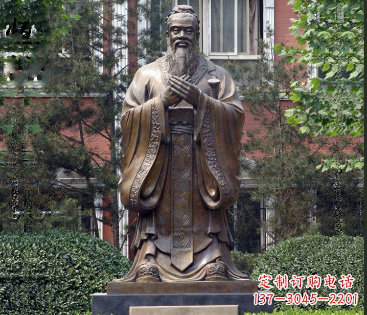 广西铜雕学校孔子圣人雕塑摆件 (2)