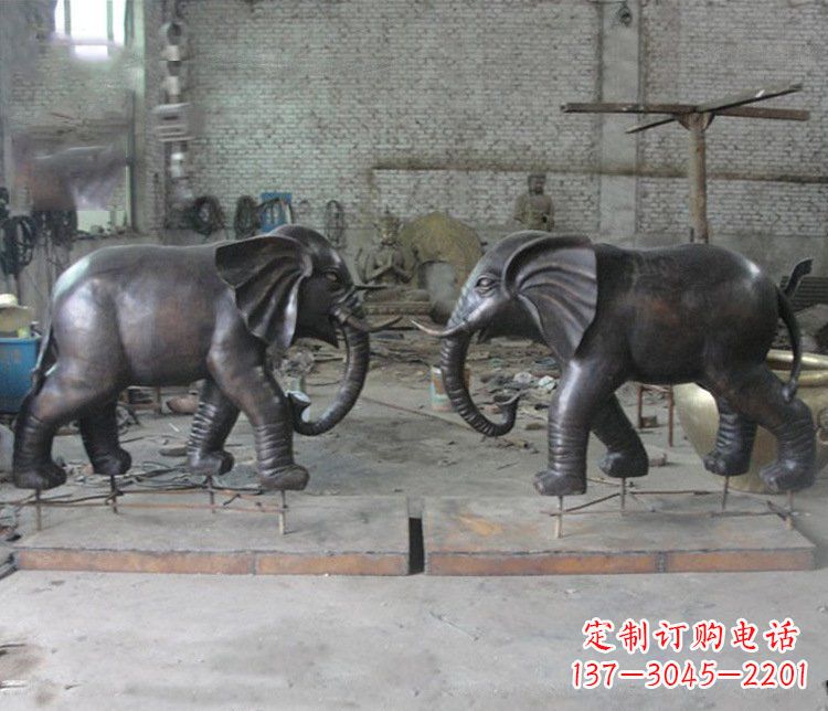 广西铜雕园林动物大象雕塑 (2)