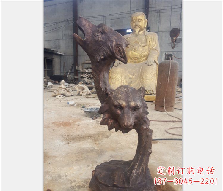 广西铜雕园林金钱豹动物雕塑