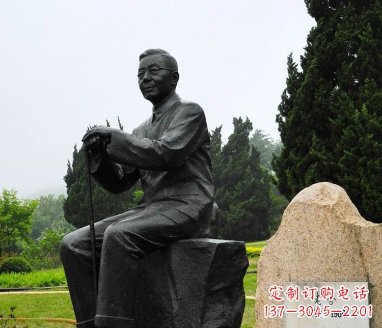 广西铜雕园林老舍人物雕塑