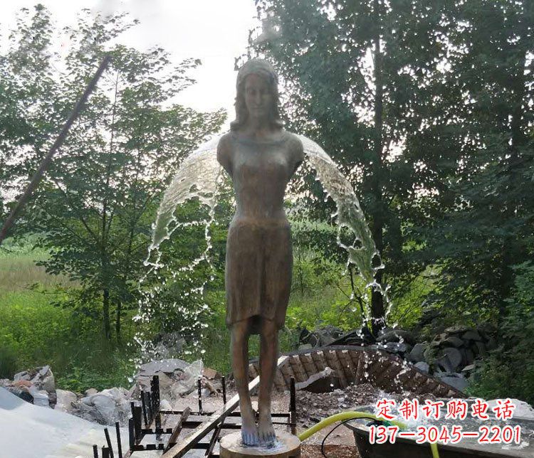 广西铜雕园林天使雕塑摆件