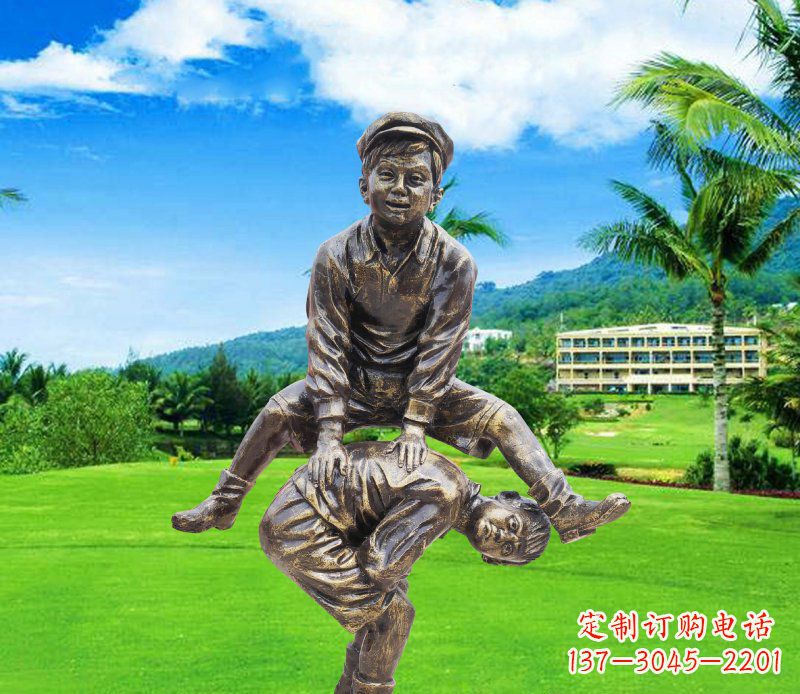 广西铜雕园林玩游戏儿童雕塑