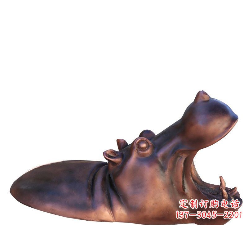 广西铜雕张嘴河马
