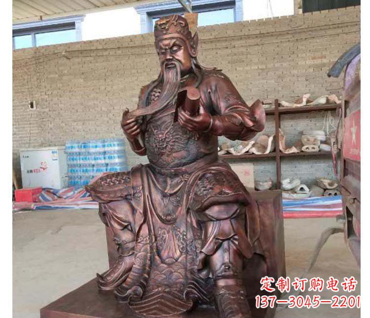 广西铜雕镇宅关公寺庙神像雕塑摆件 (3)