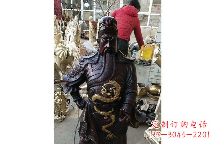 广西铜雕镇宅关公寺庙神像雕塑摆件 (4)