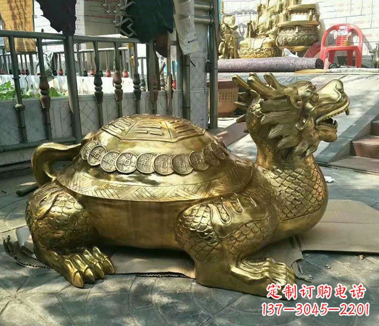 广西铜雕镇宅神兽龙龟雕塑