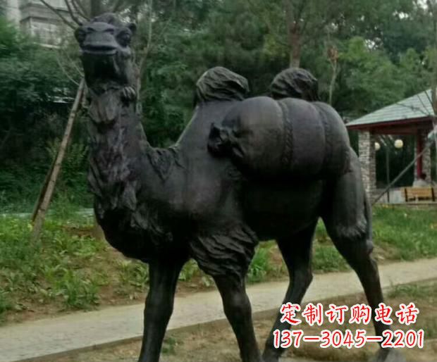 广西驮行李的骆驼铜雕