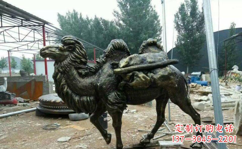 广西驮着东西的骆驼铜雕