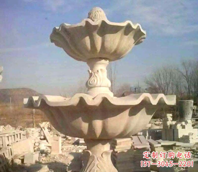 广西晚霞红大型喷泉石雕