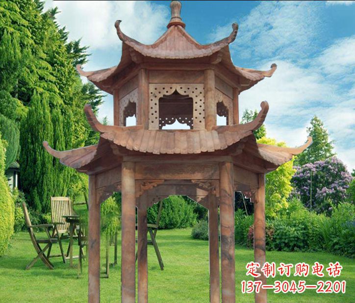 广西晚霞红公园建筑凉亭