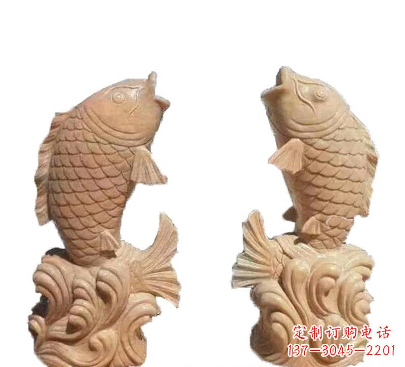 广西晚霞红公园喷水鲤鱼石雕