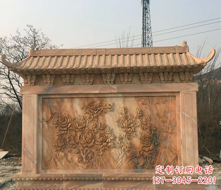 广西晚霞红公园影壁雕塑