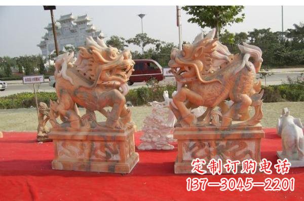 广西晚霞红葫芦麒麟雕塑