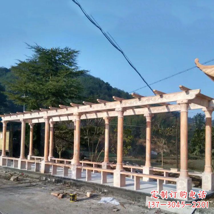 广西晚霞红花架长廊