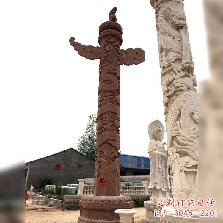 广西晚霞红华表石柱