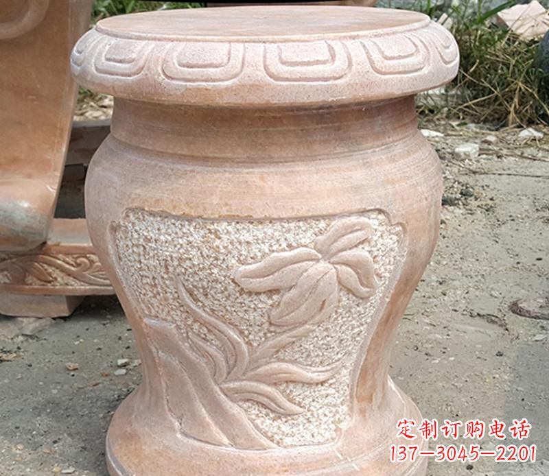广西晚霞红景观蝴蝶石凳