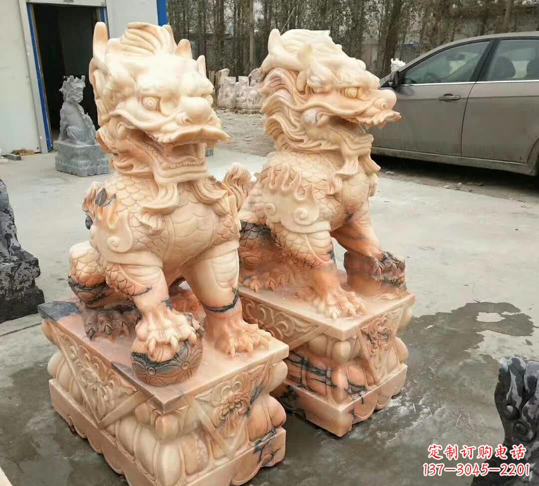 广西晚霞红酒店麒麟门墩