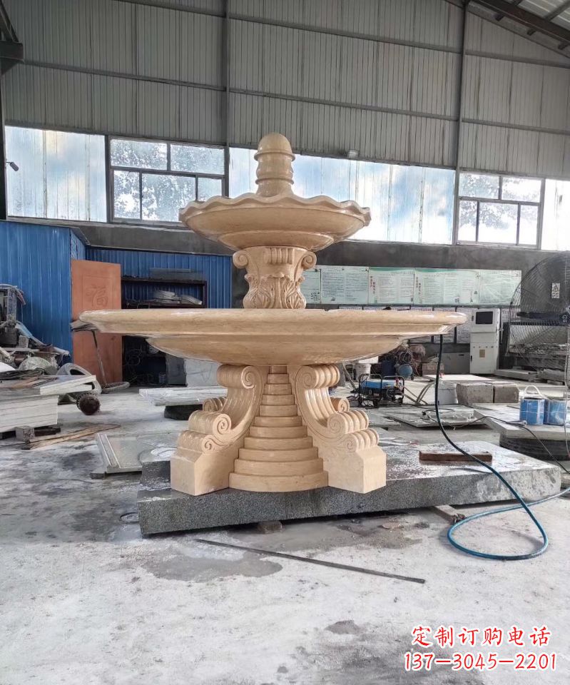 广西晚霞红喷泉石雕广场景观雕塑