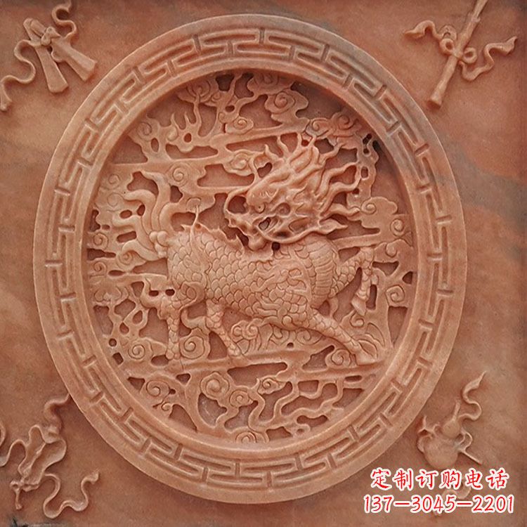 广西晚霞红麒麟建筑装饰壁画
