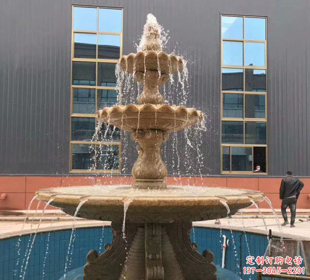 广西晚霞红三层音乐喷泉