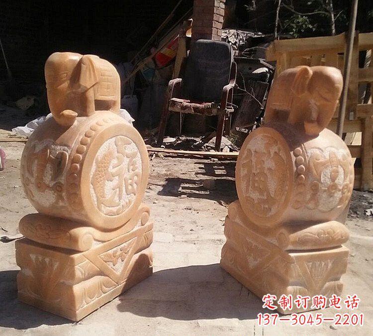 广西晚霞红小象门墩