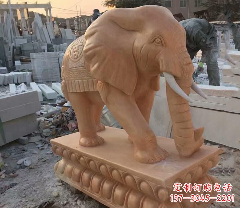 广西晚霞红元宝招财大象