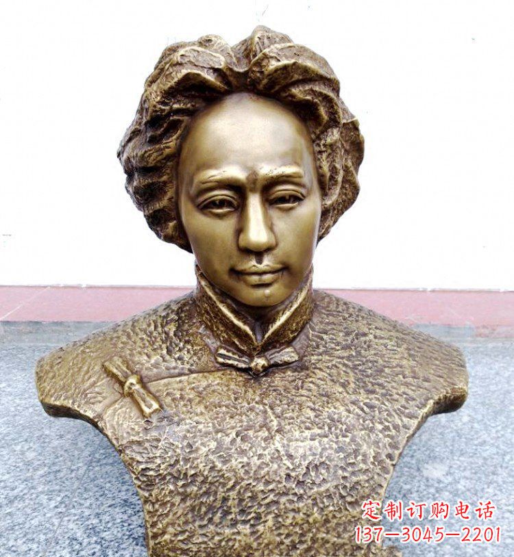 广西伟人毛主席头像铜雕