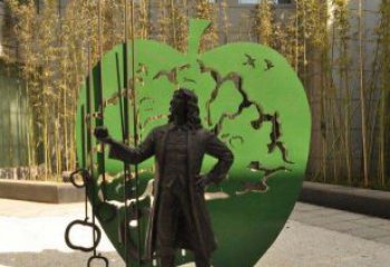 广西苹果铜雕，传承西方经典名人物牛顿