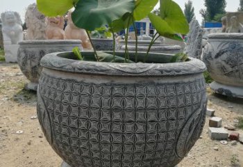 广西荷花鱼石雕塑，精美雕塑展现浪漫情怀