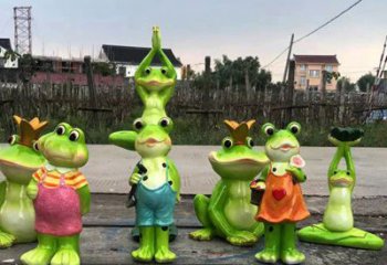 广西精美青蛙玻璃钢卡通雕塑