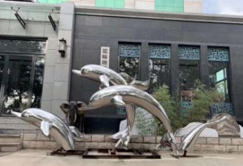 广西高端定制不锈钢海豚雕塑