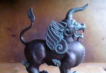 广西传承中国神兽文化的独角兽铜雕塑