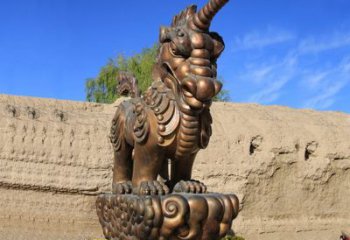 广西神兽獬豸古铜雕塑摆件