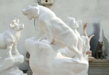 广西中领雕塑：汉白玉老虎雕塑